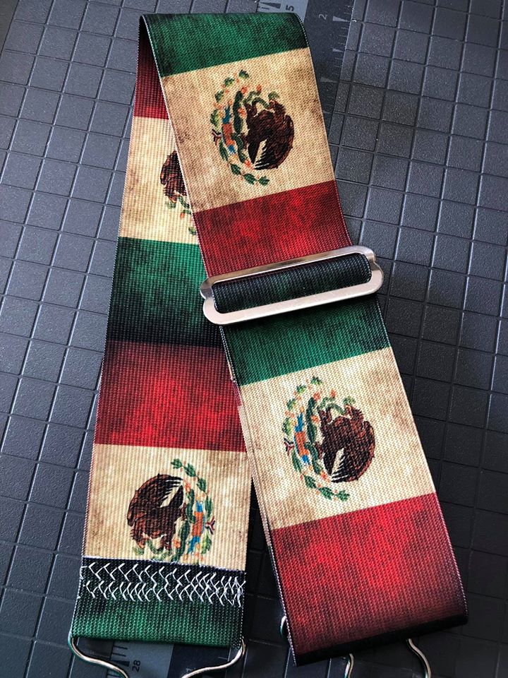 Distressed Mexican Flag Strap - Turn'n & Burn'n Straps
